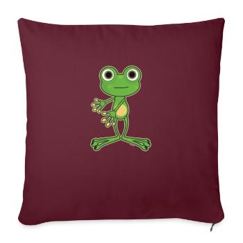 Floss Dance Move Frosch - Sofakissenbezug 45 x 45 cm - Burgunderrot - Vorne