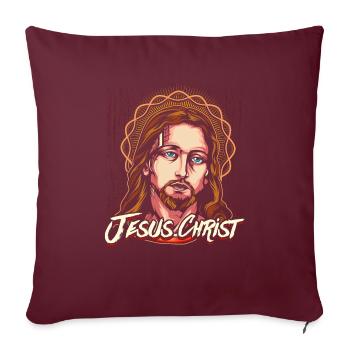Jesus Christ Christus Christi - Sofakissenbezug 45 x 45 cm - Burgunderrot - Vorne