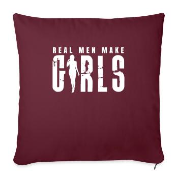 Les vrais hommes font des filles chemise cadeau papa fille - Housse de coussin décorative 45 x 45 cm - bordeaux - Devant