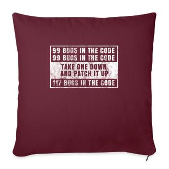 Programmierer Shirt Programmieren Sprüche Nerd - Sofakissenbezug 45 x 45 cm - Burgunderrot - Vorne