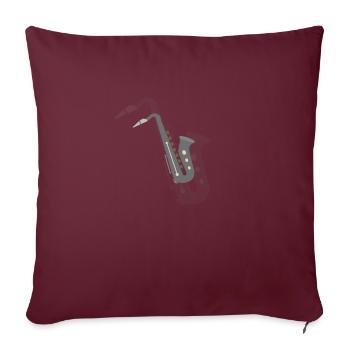 Saxophon Musikinstrument - Sofakissenbezug 45 x 45 cm - Burgunderrot - Vorne
