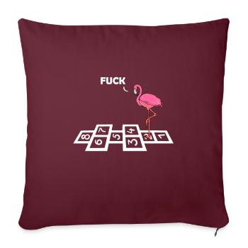 lustiger Flamingo - Sofakissenbezug 45 x 45 cm - Burgunderrot - Vorne