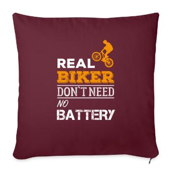 Biker PAS DE BATTERIE I e-bike VTT VTT - Housse de coussin décorative 45 x 45 cm - bordeaux - Devant