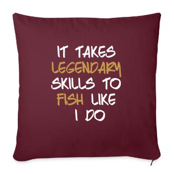 Pêcher pêcher pêche - Housse de coussin décorative 45 x 45 cm - bordeaux - Devant