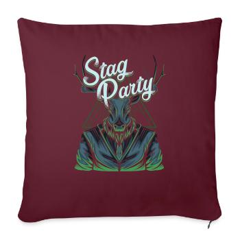 JGA de l'équipe Groom Stag Party - Housse de coussin décorative 45 x 45 cm - bordeaux - Devant