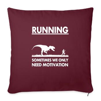 Course à pied motivation dinosaure cadeau idée cadeau - Housse de coussin décorative 45 x 45 cm - bordeaux - Devant