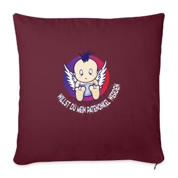 Parrain Serez-vous mon parrain? - Housse de coussin décorative 45 x 45 cm - bordeaux - Devant