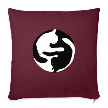 Yin Yang Cats - Sofakissenbezug 45 x 45 cm - Burgunderrot - Vorne