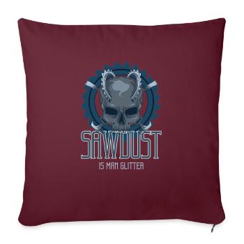 Sciure sont hommes paillettes de tête de mort poussière - Housse de coussin décorative 45 x 45 cm - bordeaux - Devant