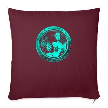 Sirène sirène sirène conte de fées - Housse de coussin décorative 45 x 45 cm - bordeaux - Devant