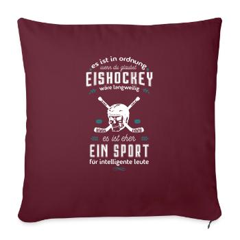 T-shirt de hockey · Tête de mort · Sport Cadeau - Housse de coussin décorative 45 x 45 cm - bordeaux - Devant