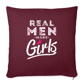 De vrais hommes font des filles - babylove - Housse de coussin décorative 45 x 45 cm - bordeaux - Devant