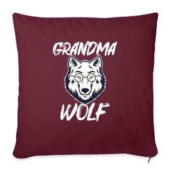 Oma Wolf Weiß Direwolf Gläser Geschenk - Sofakissenbezug 45 x 45 cm - Burgunderrot - Vorne