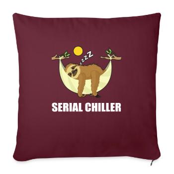 Dessin animé série refroidisseur série paresseuse - Housse de coussin décorative 45 x 45 cm - bordeaux - Devant