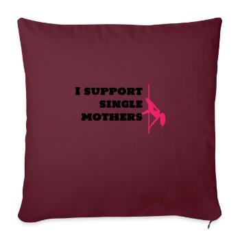 Je soutiens les mères célibataires - Housse de coussin décorative 45 x 45 cm - bordeaux - Devant