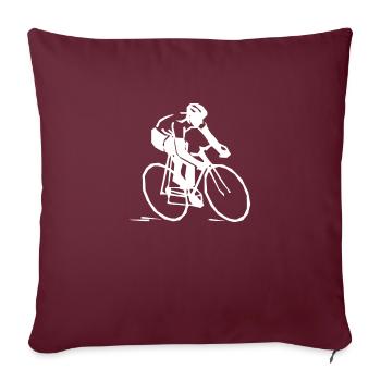 Rennrad Fahrer mit Rennrad - Sofakissenbezug 45 x 45 cm - Burgunderrot - Vorne