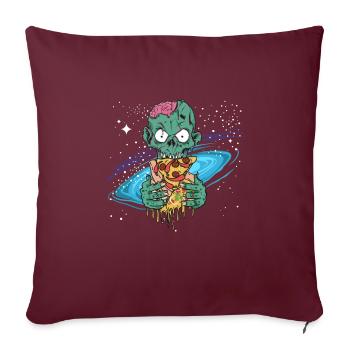 Zombie Halloween Weltraum Pizza Geschenk - Sofakissenbezug 45 x 45 cm - Burgunderrot - Vorne