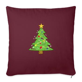 Cadeau de fête de Noël - Housse de coussin décorative 45 x 45 cm - bordeaux - Devant