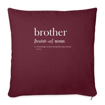 Dictionnaire Frère - Housse de coussin décorative 45 x 45 cm - bordeaux - Devant
