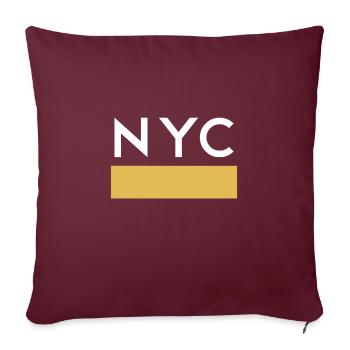 T-shirt souvenir doré de New York - Housse de coussin décorative 45 x 45 cm - bordeaux - Devant