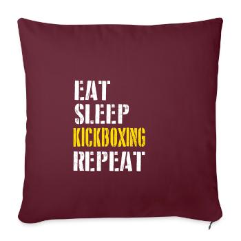Eat. Sleep. Kickboxing. Repeat. - Sofakissenbezug 45 x 45 cm - Burgunderrot - Vorne