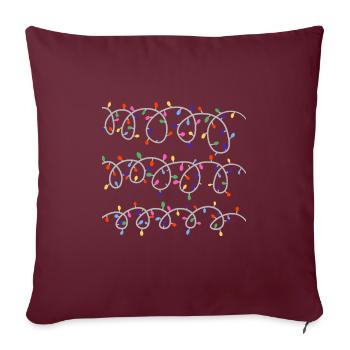 Cadeau de t-shirt de guirlande lumineuse de Noël - Housse de coussin décorative 45 x 45 cm - bordeaux - Devant