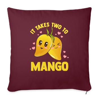Ça prend deux à la mangue Fruit drôle Drôle Tango Pun - Housse de coussin décorative 45 x 45 cm - bordeaux - Devant