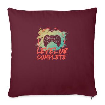 Niveau 8, chemise vintage complète, 8e mariage - Housse de coussin décorative 45 x 45 cm - bordeaux - Devant