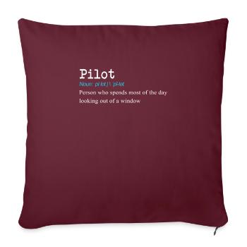 Conception de cadeau drôle de définition de pilote - Housse de coussin décorative 45 x 45 cm - bordeaux - Devant