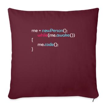 Alors réveillé je code drôle dire cadeau - Housse de coussin décorative 45 x 45 cm - bordeaux - Devant