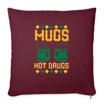 tasses pas de drogues - Housse de coussin décorative 45 x 45 cm - bordeaux - Devant