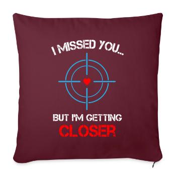 Tu m’as manqué Sniper - Housse de coussin décorative 45 x 45 cm - bordeaux - Devant