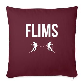 Flims Suisse Sports d’hiver - Housse de coussin décorative 45 x 45 cm - bordeaux - Devant