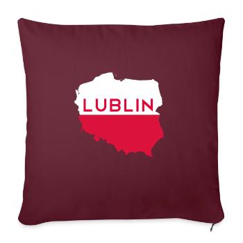Lublin, Pologne, Pologne - Housse de coussin décorative 45 x 45 cm - bordeaux - Devant