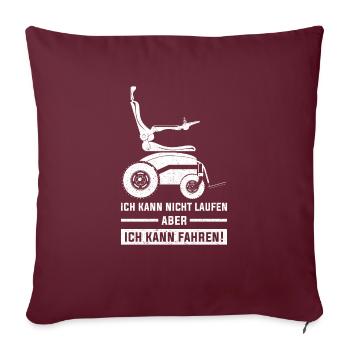 Ich kann fahren - Sofakissenbezug 45 x 45 cm - Burgunderrot - Vorne