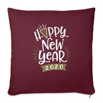 Happy New Year 2020 Party Tüte - Sofakissenbezug 45 x 45 cm - Burgunderrot - Vorne