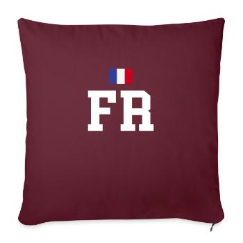 Drapeau FR France drapeau - Housse de coussin décorative 45 x 45 cm - bordeaux - Devant