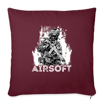 Airsoft /Softair / Softgun / AEG Airsoft Milsim - Sofakissenbezug 45 x 45 cm - Burgunderrot - Vorne