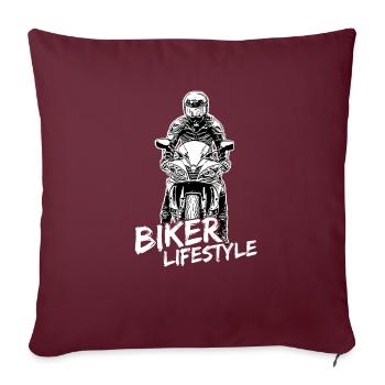 Motorcycle Lifestyle / Moto / moto biker - Housse de coussin décorative 45 x 45 cm - bordeaux - Devant