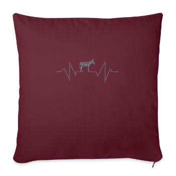 Mules à battements de cœur d'âne mules - Housse de coussin décorative 45 x 45 cm - bordeaux - Devant