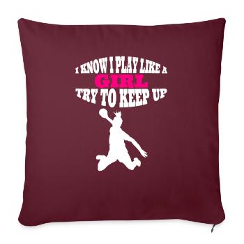Handball féminin handball femmes handball filles - Housse de coussin décorative 45 x 45 cm - bordeaux - Devant