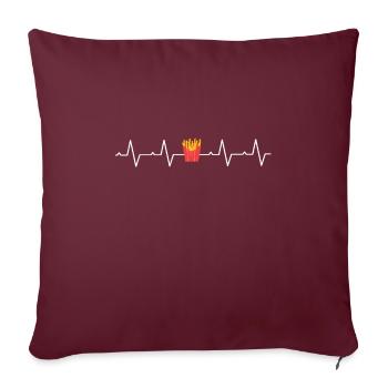 Frites Frites Frites Frites Frites Fastfood Pouls - Housse de coussin décorative 45 x 45 cm - bordeaux - Devant