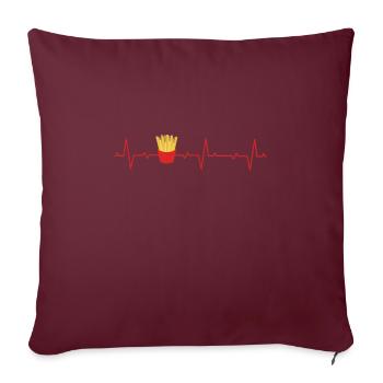 Frites Frites Frites Frites Frites Fastfood Pouls - Housse de coussin décorative 45 x 45 cm - bordeaux - Devant