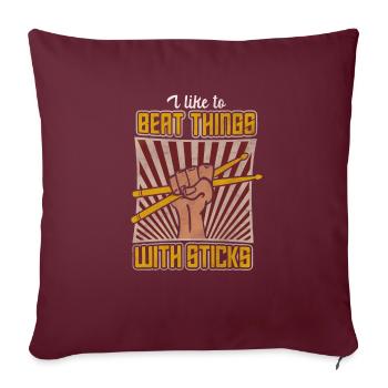 Batterie Batteur Musicien - Housse de coussin décorative 45 x 45 cm - bordeaux - Devant