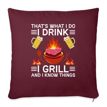 Grill Grill Summer Barbecue Beer Dicton - Housse de coussin décorative 45 x 45 cm - bordeaux - Devant