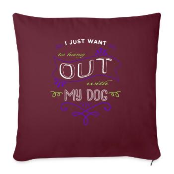 chiens drôles dictons idée cadeau beagle chiens heureux - Housse de coussin décorative 45 x 45 cm - bordeaux - Devant