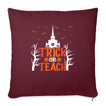 Chauves-souris citrouilles d’Halloween aigres-douces ou aigres - Housse de coussin décorative 45 x 45 cm - bordeaux - Devant