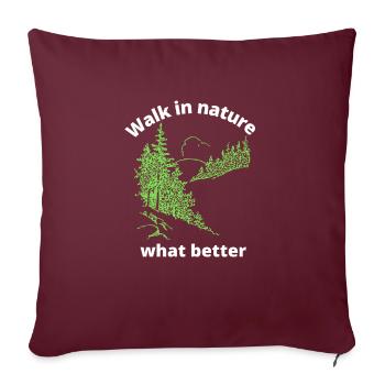 Wandern in der Natur - Sofakissenbezug 45 x 45 cm - Burgunderrot - Vorne