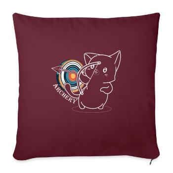 Chat mignon Vise une tranche d’arc et de flèche - Housse de coussin décorative 45 x 45 cm - bordeaux - Devant