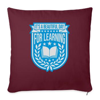 belle journée pour apprendre - Housse de coussin décorative 45 x 45 cm - bordeaux - Devant